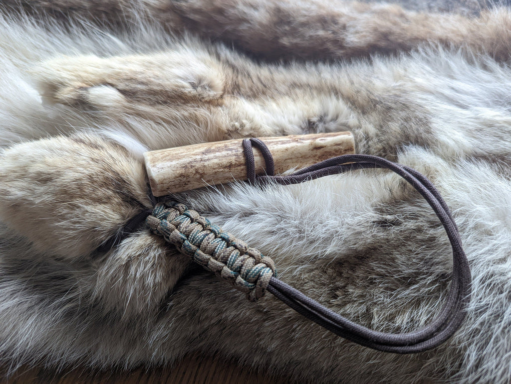 Hunting Drag Tote – Handmade Paracord Coyote/Deer Hauler with Antler Handle