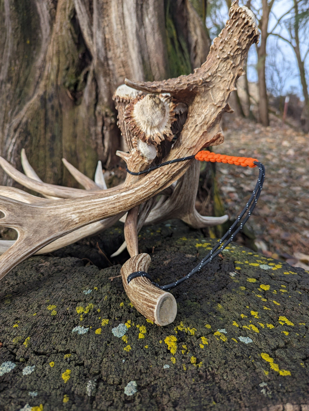 Hunting Drag Tote – Handmade Paracord Coyote/Deer Hauler with Antler Handle