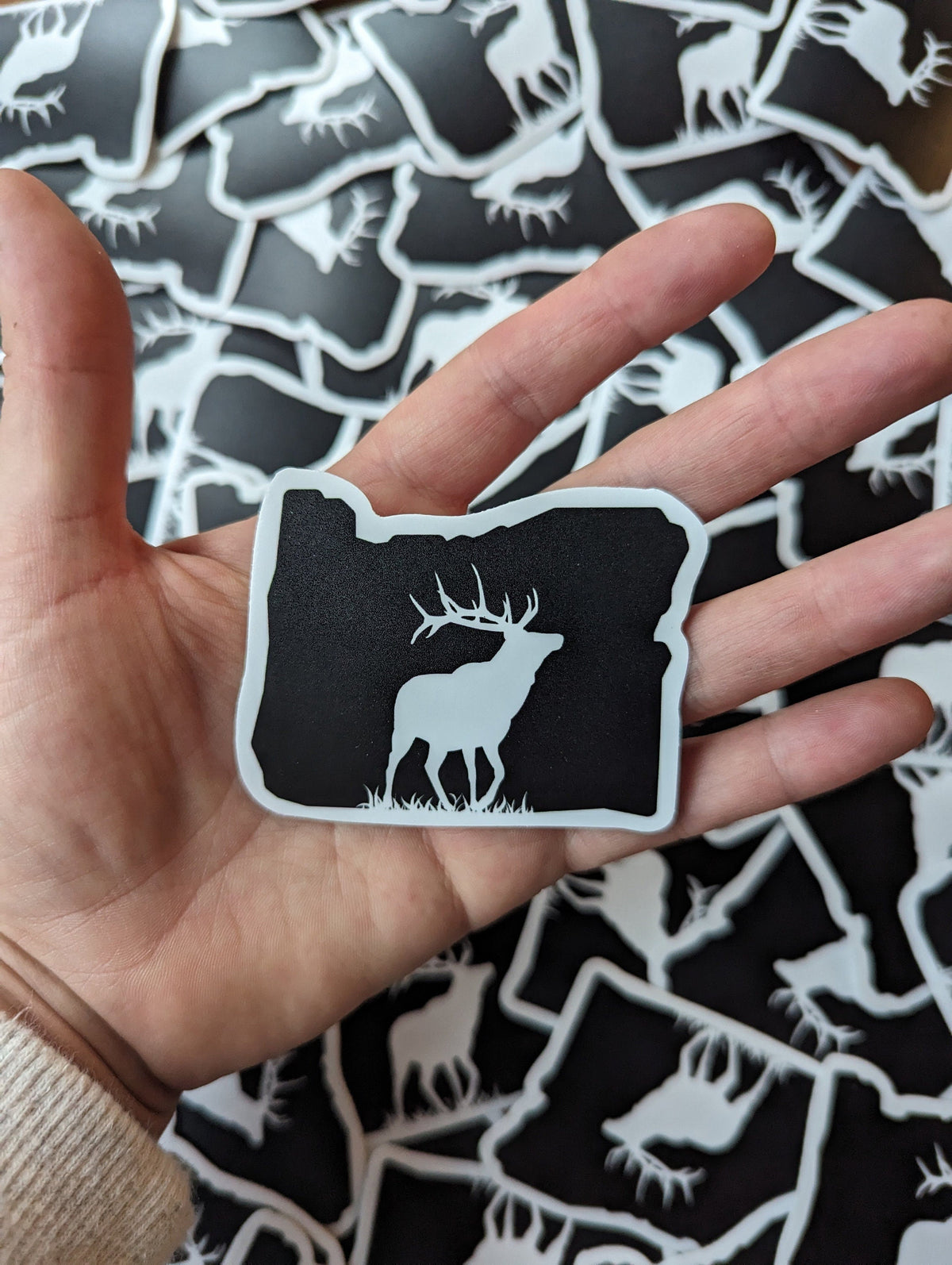 Oregon Bull Elk 2.5" vinyl sticker weatherproof hunting stickers