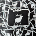 Oregon Bull Elk 2.5" vinyl sticker weatherproof hunting stickers