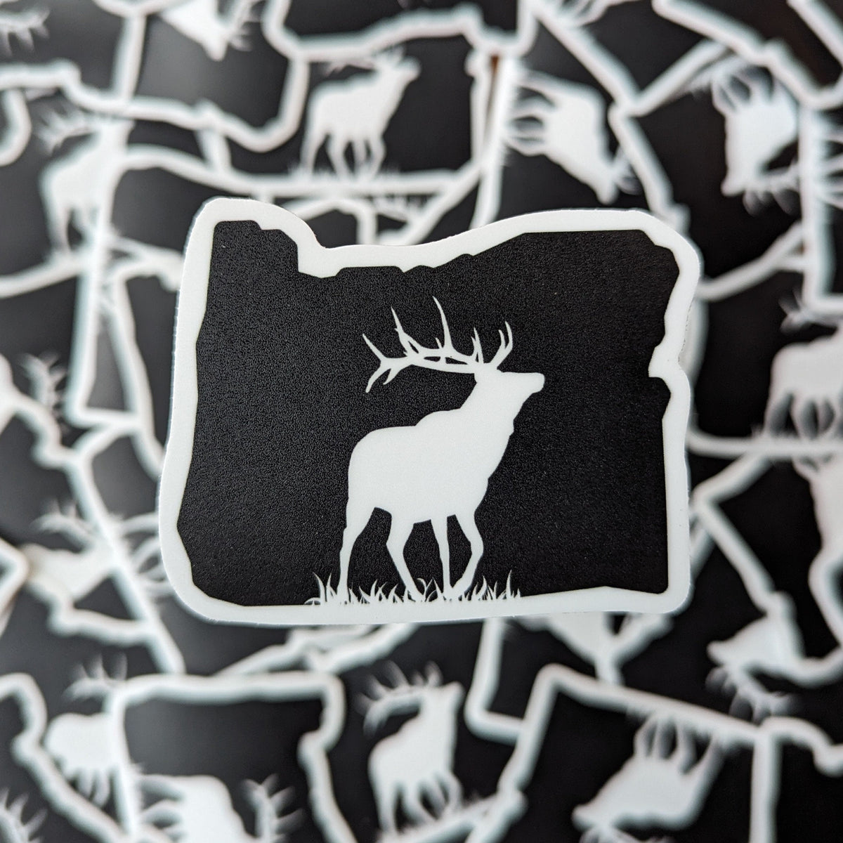 Oregon Bull Elk 2.5" vinyl sticker weatherproof hunting stickers