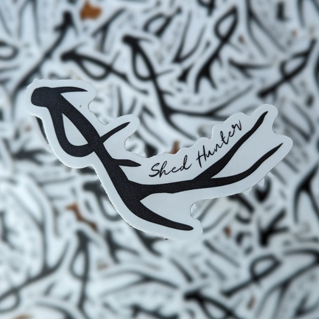 Shed Hunter 2.5" vinyl sticker weatherproof hunting stickers Elk Bull Shed Antler