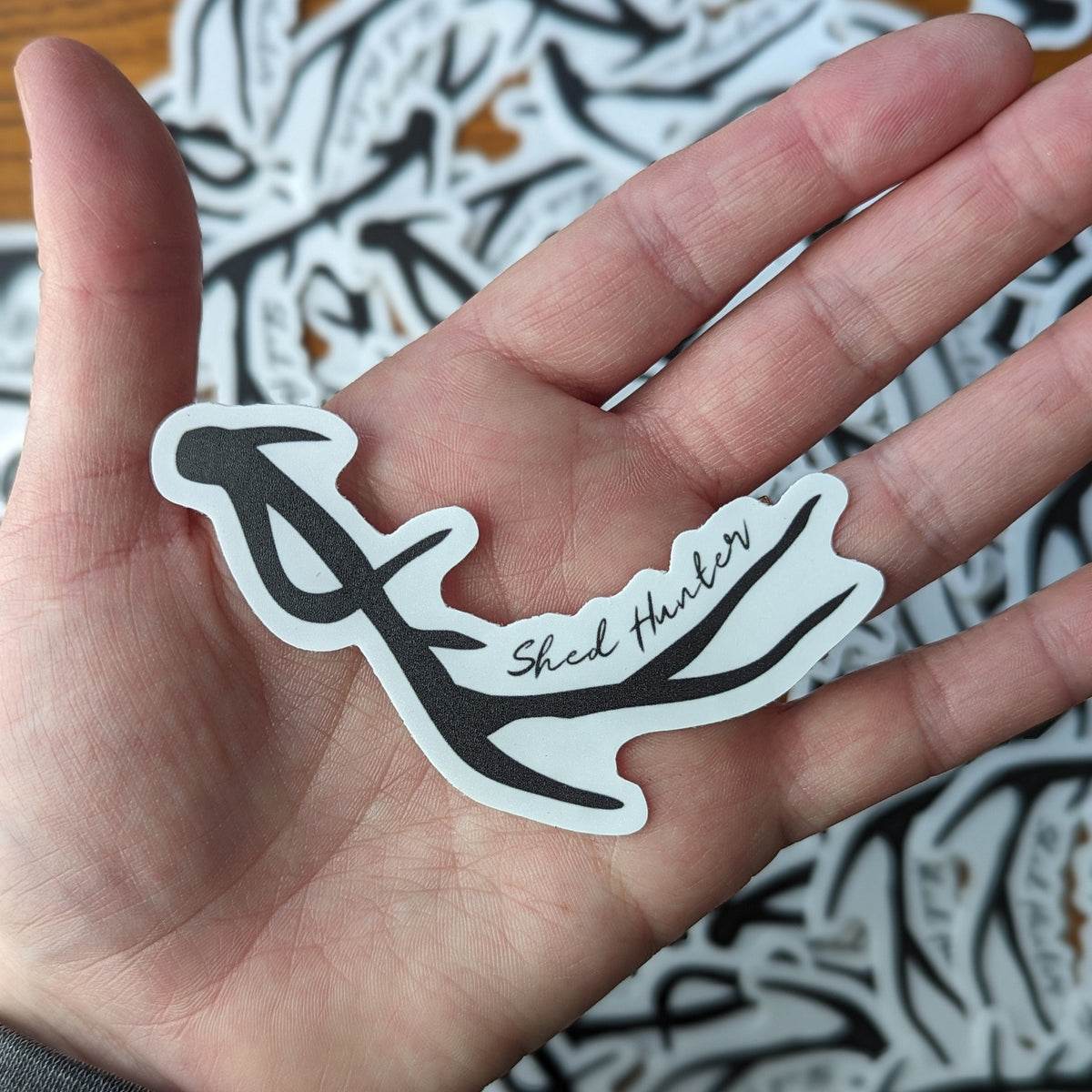 Shed Hunter 2.5" vinyl sticker weatherproof hunting stickers Elk Bull Shed Antler