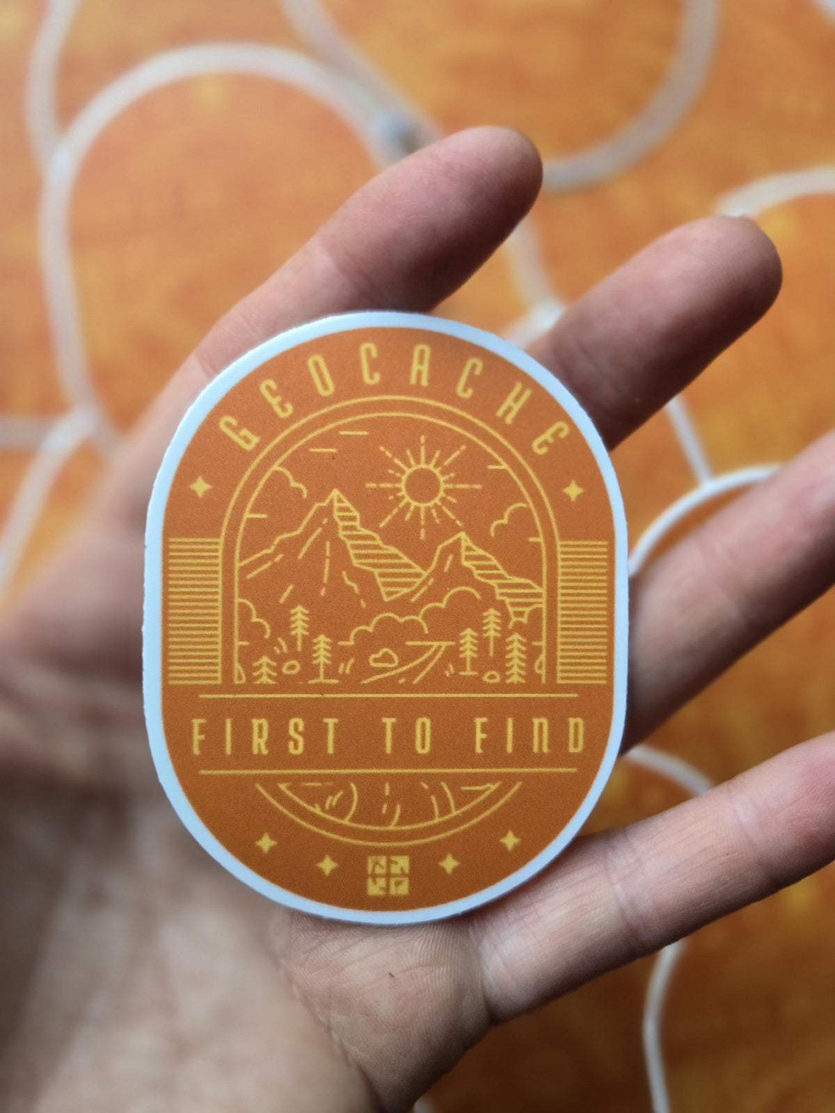 Geocaching First To Find Sticker – Unique Swag Prize (1.5 inch)