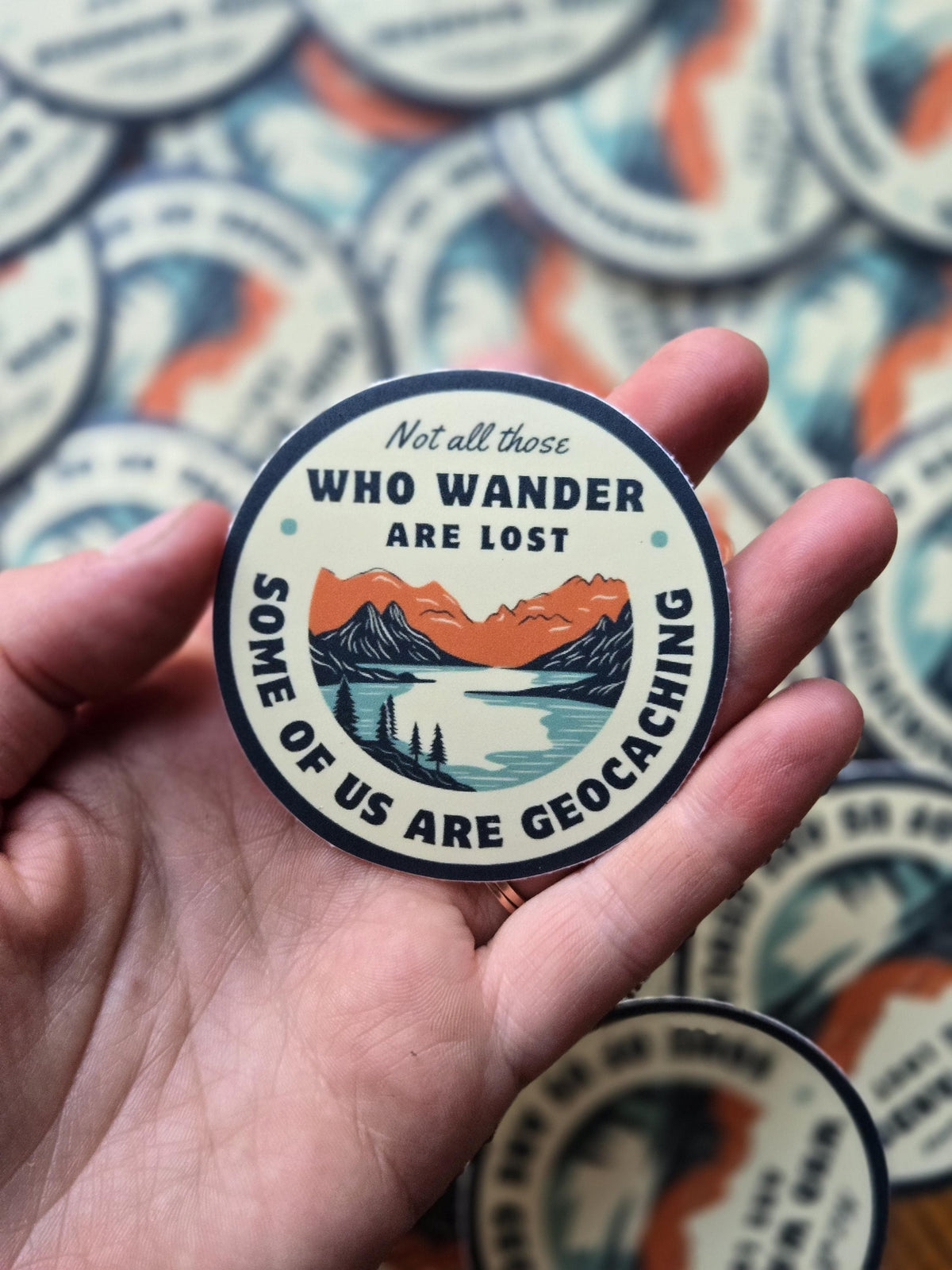 Geocaching Swag Sticker - "Not All Who Wander" Weatherproof Vinyl