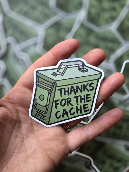 Geocaching "Thanks for the Cache" Sticker - Weatherproof Vinyl