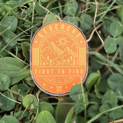 Geocaching First To Find Acrylic Pin – Swag Prize (1.5")