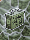 Geocaching "Thanks for the Cache" Sticker - Weatherproof Vinyl