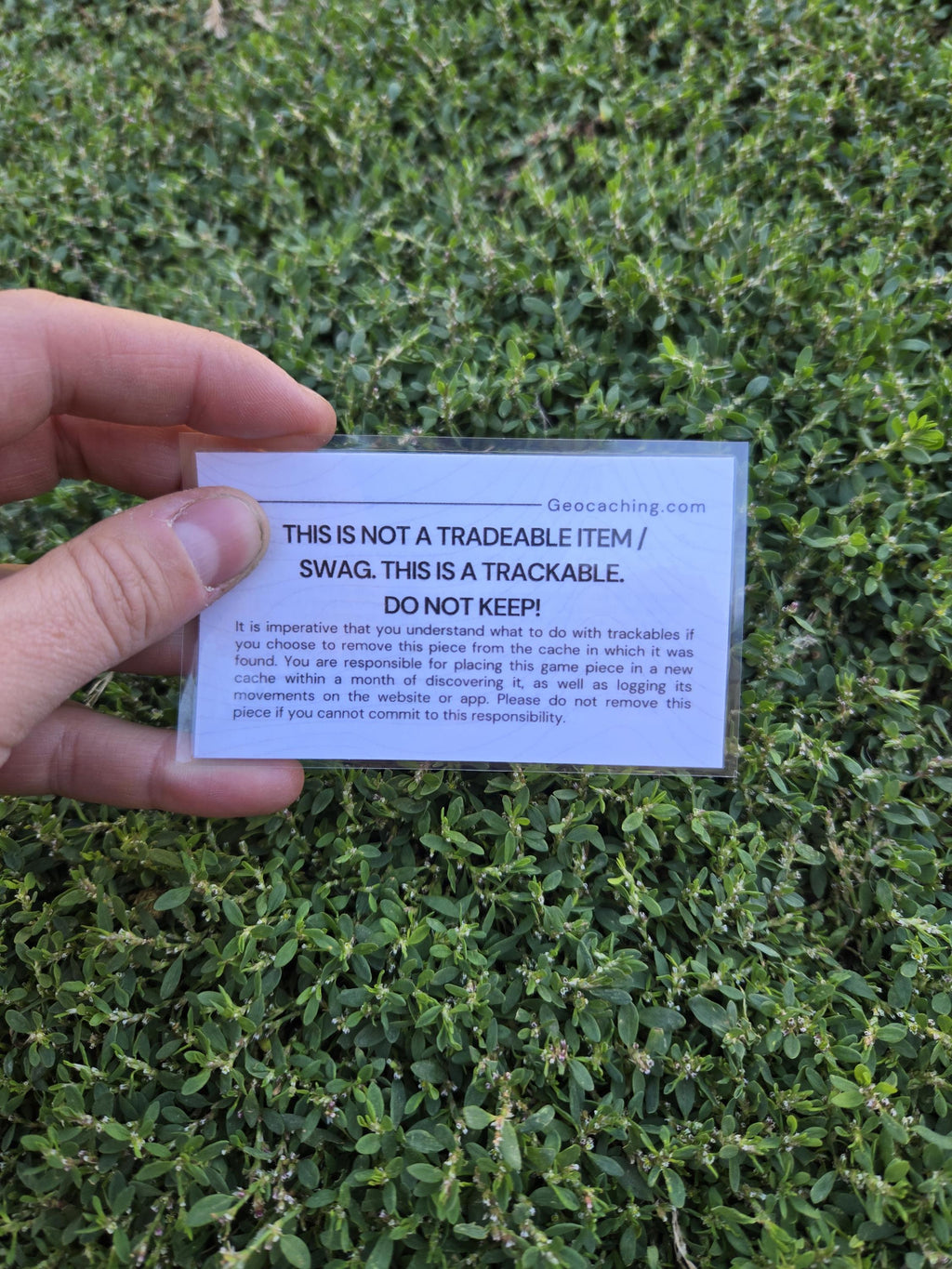 Geocaching Trackable Card - Keep Trackables Safe - geocaching supplies