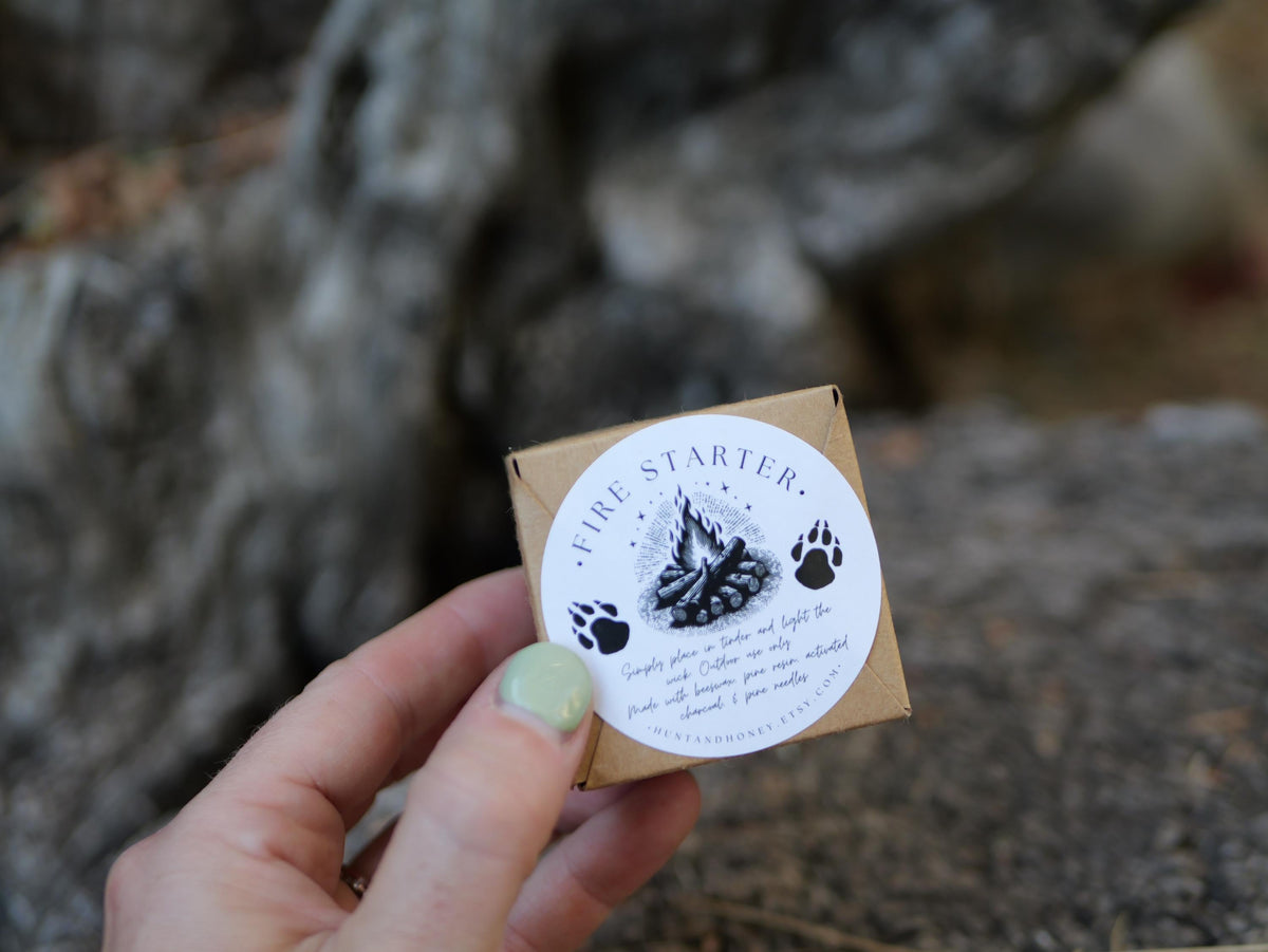 Black Bear Beeswax Fire Starter - Camping Gift